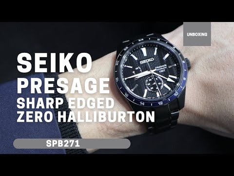 Seiko Presage Sharp Edge GMT ZERO HALLIBURTON SPB271J1