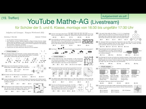 #19 | Mathe AG 5/6 | Känguru Wettbewerb 2022 | Klasse 5/6 | Aufgaben und Lösungen