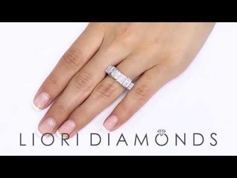 WBA-18 - 1.40 Carat Princess Cut Natural Diamond Unisex Wedding Band Ring 18k White Gold