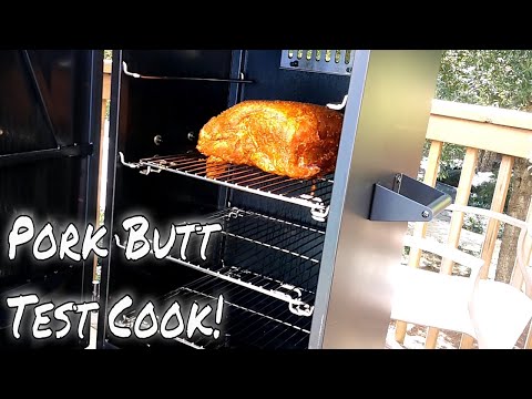 Smoked Pork Butt Test Cook in the Vertical Propane Smoker.