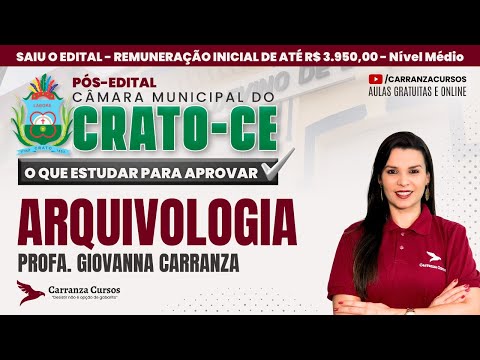 CRATO/CE - Arquivologia - Prof. Giovanna Carranza - Pós-EDITAL