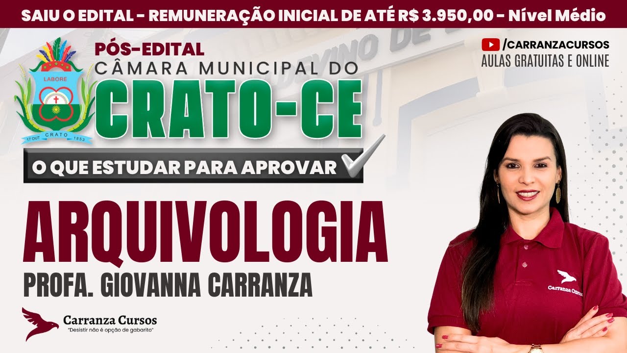 CRATO/CE - Arquivologia - Prof. Giovanna Carranza - Pós-EDITAL