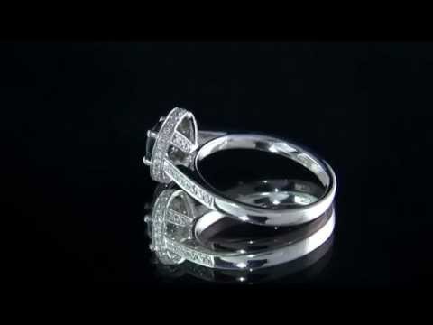 GR012 Sapphire Diamond Halo Engagement Ring