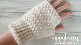 (Crochet) How To - Crochet Fingerless Mitten Gloves