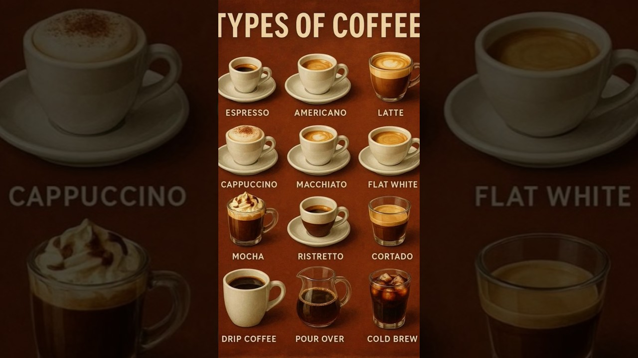 12 Types of Coffee Explained | Espresso, Latte, Cappuccino & More ☕🌍
