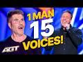 1 Man Sings In 15 Voices On AGT Blake Shelton Simon Cowell Bon Jovi MORE