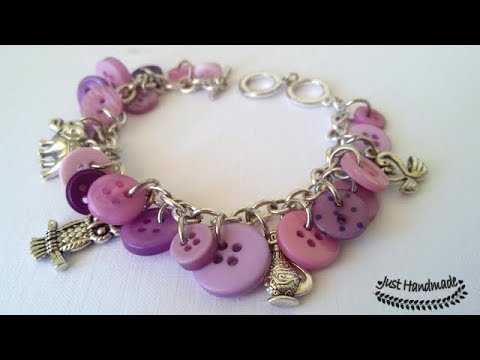 ~JustHandmade~ Easy colorful bracelet with  buttons - tutorial