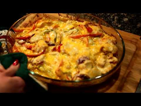 *Easy* Chicken Fajita Casserole (First attempt at videoing my cooking)