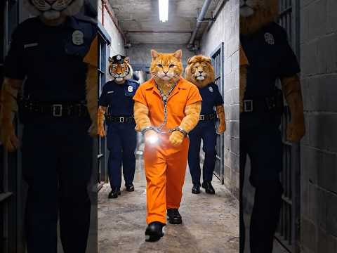 أمور دخل السجن شوف ابو عمل ايه ❤️‍🔥😱 #cat #ai #قطط #funny