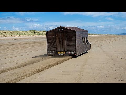 Watch: Motorised shed breaks speed record on Welsh beach