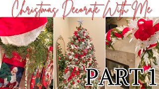 Christmas Decorate With Me | Family Room Decor Part 1 | Traditional Christmas Decor |The Craf-T Home