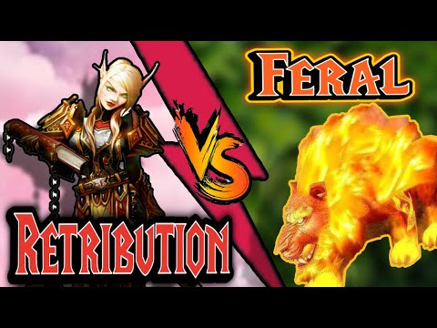 When Undergeared Feral Druid jumps on Mighty Retribution Paladin! WoW Shadowlands PvP Duel - 60