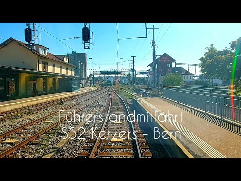 BLS RBDe 566 II Führerstandsmitfahrt in der S52 von Kerzers nach Bern.