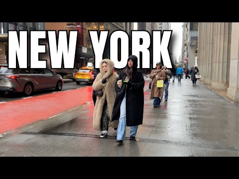 NEW YORK CITY Walking Tour [4K] - Rainy, Windy, Foggy Walk in FINANCIAL DISTRICT