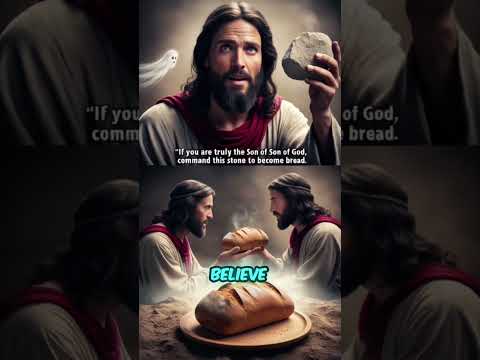 Stones to Bread: The Temptation in the D.esert ✝️ miracle of Jesus #jesus #jesusvsdevil #shorts