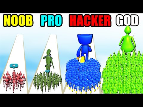 NOOB vs PRO vs HACKER vs GOD in Monsters Run Arena (New Update)