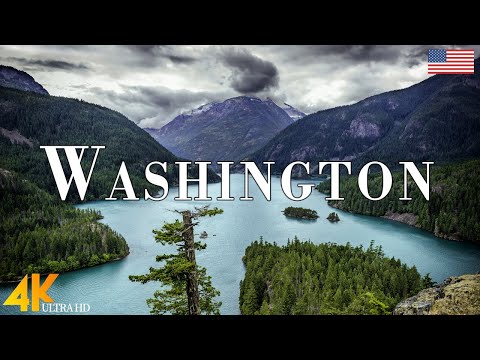 FLYING OVER WASHINGTON (4K UHD) - Relaxing Music Along With Beautiful Nature Videos - 4k ULTRA HD