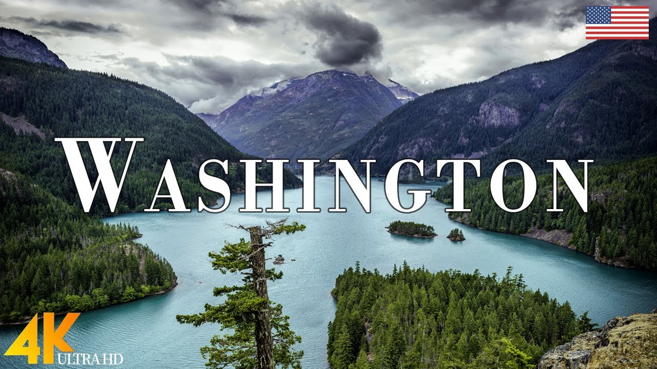 FLYING OVER WASHINGTON (4K UHD) - Relaxing Music Along With Beautiful Nature Videos - 4k ULTRA HD