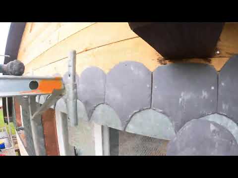 Schiefer Schmuckband mit Colorschiefer an Giebel decken - Live aus Neukirchen - Schieferdecker