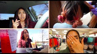 Dying Sister's Hair Pink | Dumpster Diving @ ULTA | Starbucks Meet Up With My Coworker