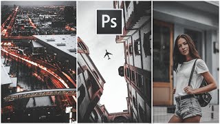 Soft Grey & Orange Colour Grading Photoshop 2020 Tutorial