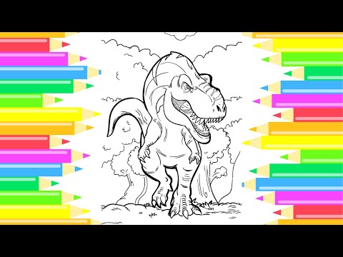 Coloring Pages Dinosaurs  - Angry T-Rex
