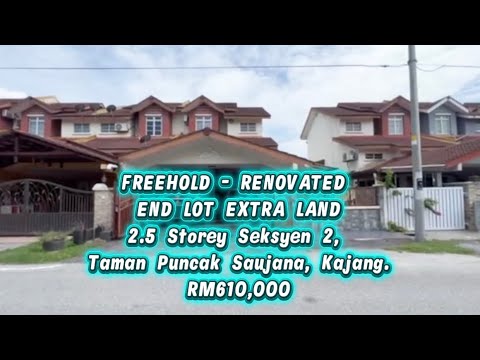 Facing Open Renovated 2.5 Storey End Lot Extra Land, Taman Puncak Saujana, Kajang. video