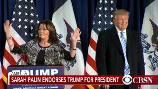 Palin endorses Trump (with music)
