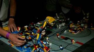Lego block landscape sound installation
