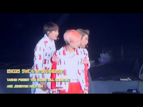 【sTAE alive】151025 SWC4 in Shanghai-Taemin forgot the stage will raise up, and Jonghyun help him.