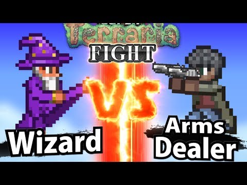 Wizard vs Arms Dealer - Super Terraria Fight