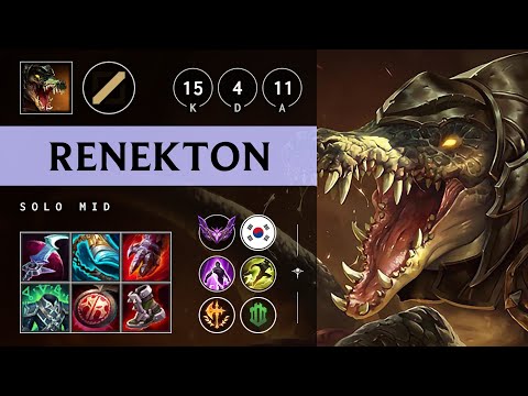 Renekton Mid vs Qiyana - KR Master Patch 25.19