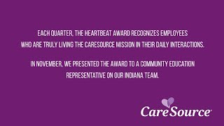 The CareSource Heartbeat Award - November 2017