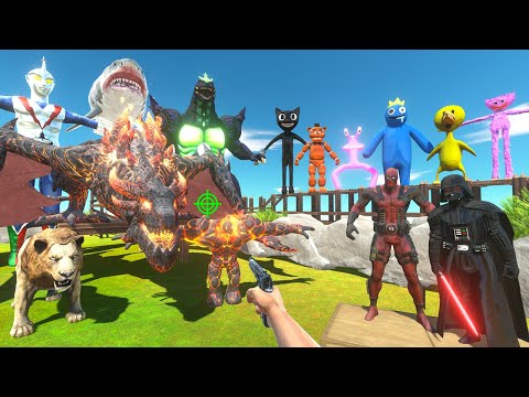 FPS Avatar Hunting Lava Dragon and Fights Dinosaurs and Animals - Animal Revolt Battle Simulator