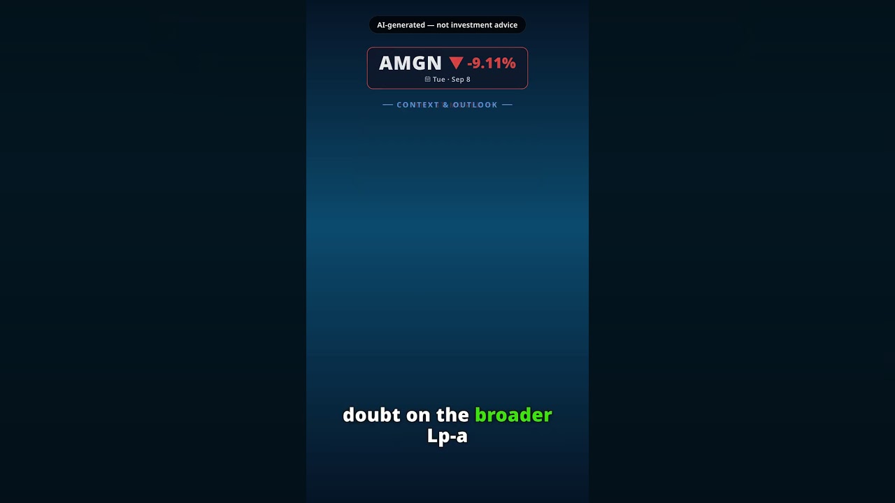 Por que a ação da Amgen desce hoje? AMGN -9.11% (8 set)