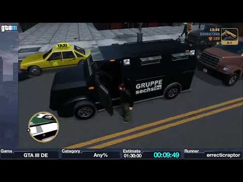 GTAMarathon 2022 - Grand Theft Auto III: The Definitive Edition Any% by errecticraptor
