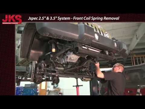 JKS Jspec Suspension Install - JK Front Coil Spring Removal