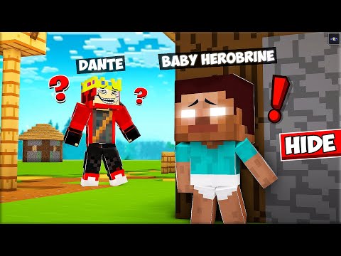 Insane Hide & Seek with Baby Herobrine in Minecraft