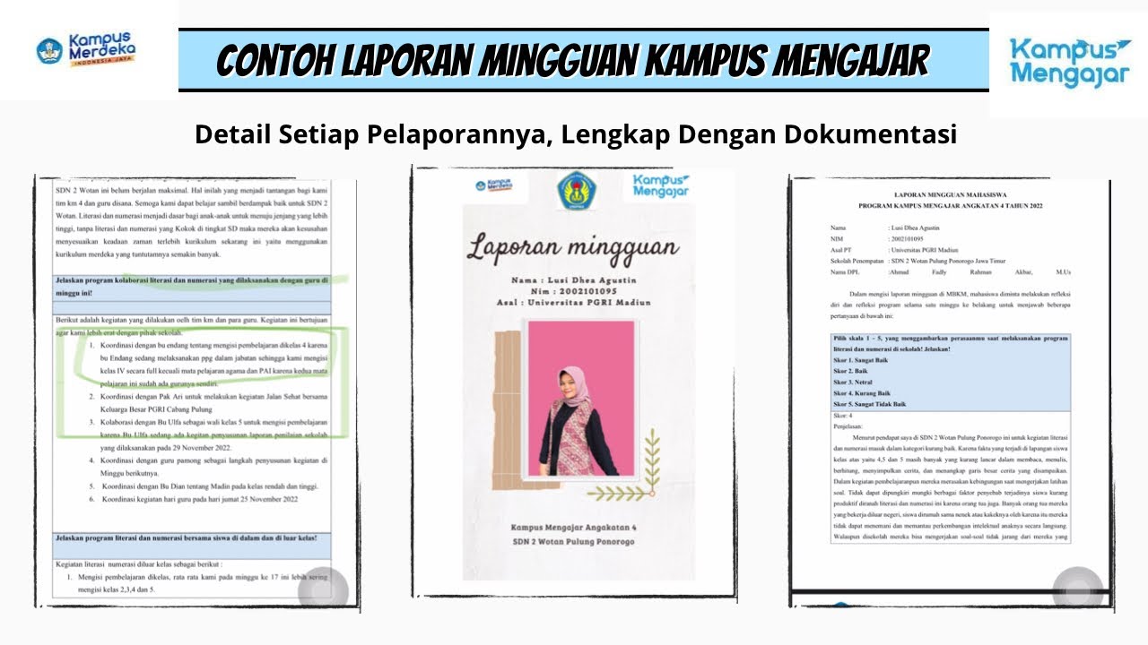 Contoh Laporan Mingguan Kampus Mengajar Lengkap dan Detail 🔥 #kampusmengajar #pgsd #guru #cpns2023