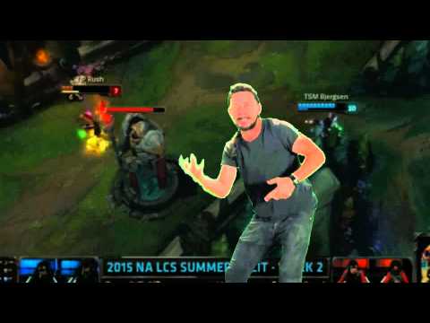 Shia Labeouf shows up at NA LCS in TSM vs TIP and motivates Bjergsen!  JUST DO IT!
