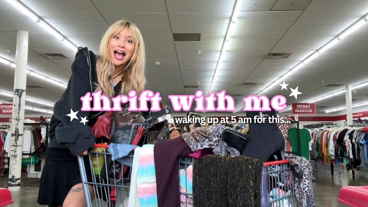 I WOKE UP AT 5 AM TO THRIFT (a long thrift vlog)