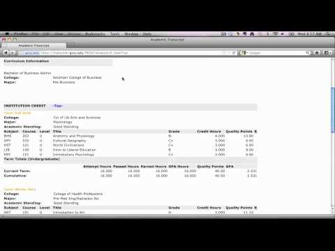 Advising Tutorial Viewing A Transcript