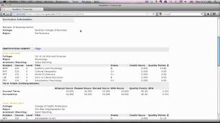 Advising Tutorial - Viewing A Transcript