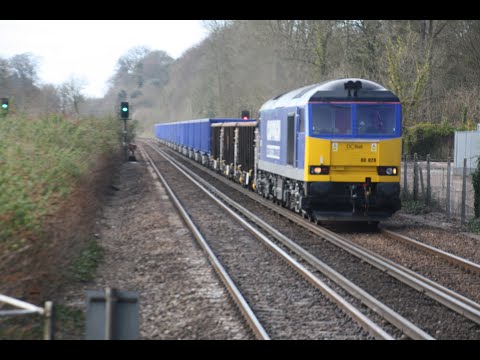 DCR 60028 "Cappagh" thrashes through shawford working 6Z62 Eastleigh  yard too Willesden DC 02/04/20