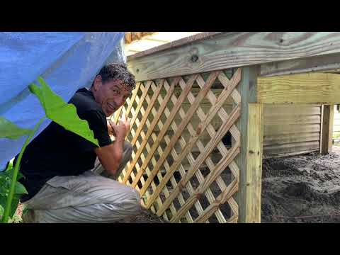 DIY under deck latticework
