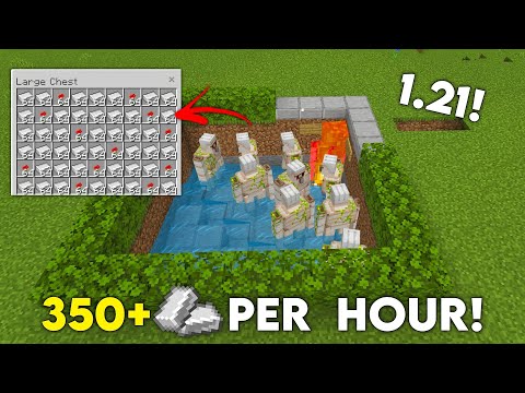 EASIEST IRON FARM in Minecraft Bedrock 1.21 - 350+ Per Hour
