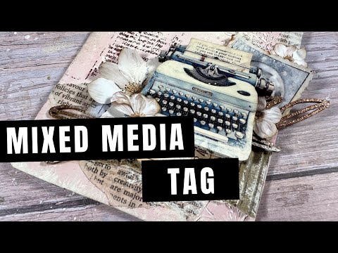 mixed media tag | typewriter tag