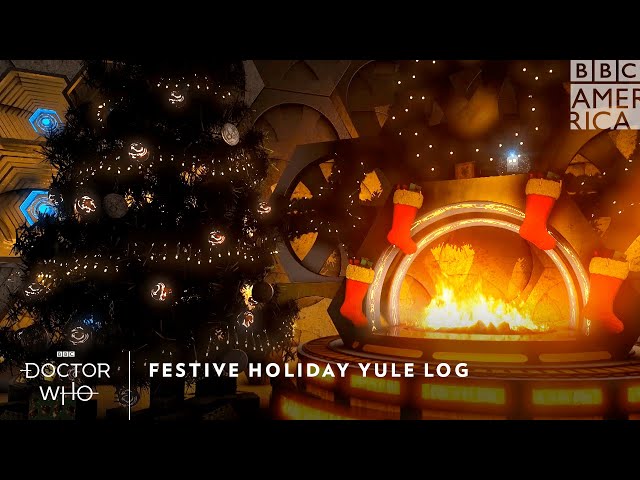 Doctor Who Festive Holiday Yule Log 🔥 Christmas on the TARDIS 🎄 BBC America