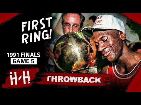 Michael Jordan FIRST RING! UNREAL Game 5 Highlights at Los Angeles Lakers in 1991 NBA Finals! | H/H