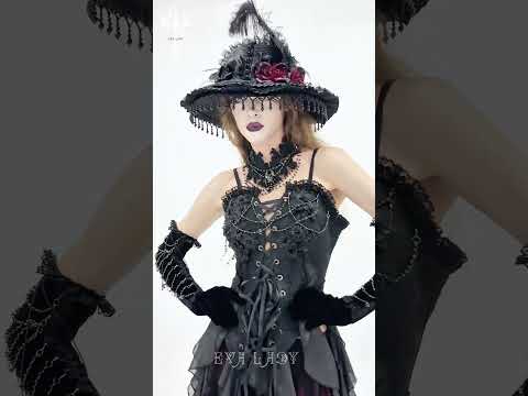 Dark Floral Gothic Lace-Up Ribbon Bodice Corset